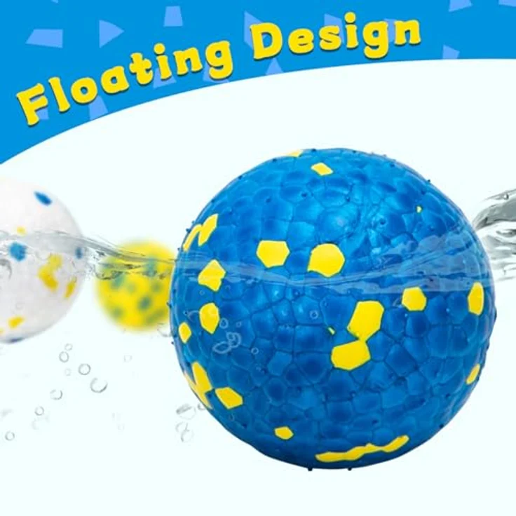 Nobleza Unzerstörbarer Hundeball, 3er Set aus E-TPU, Gelb und Blau, für alle Hundegrößen, Ø 6.3cm – Bild 2