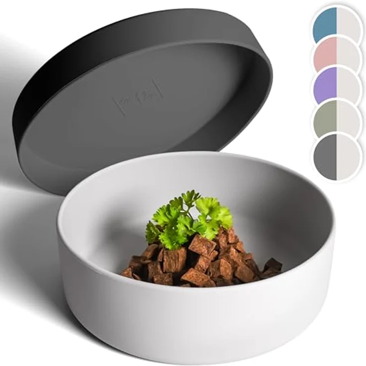 ne&no® Silikon Hundenapf 1200 ml mit Deckel, rutschfest und luftdicht für kleine und mittelgroße Hunde, Futternapf Set – Bild 1