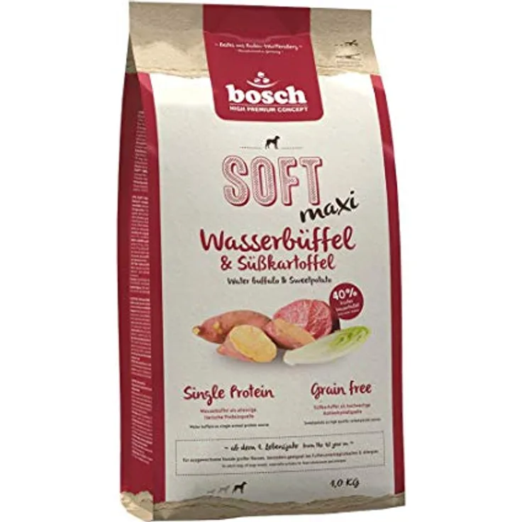 bosch HPC SOFT Maxi Wasserbüffel & Süßkartoffel, getreidefreies Trockenfutter für große Hunde, 1 x 1000 Gramm