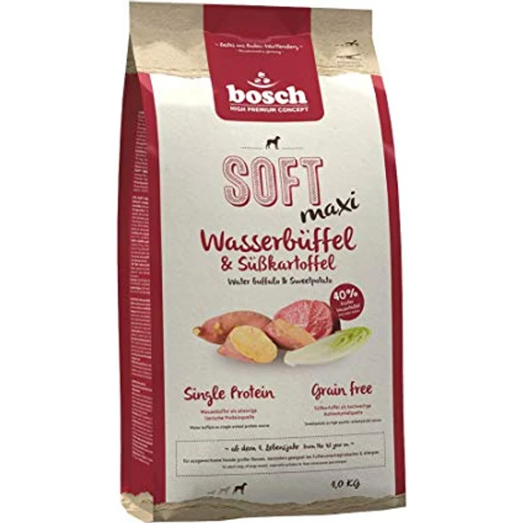 bosch HPC SOFT Maxi Wasserbüffel & Süßkartoffel, getreidefreies Trockenfutter für große Hunde, 1 x 1000 Gramm – Bild 1