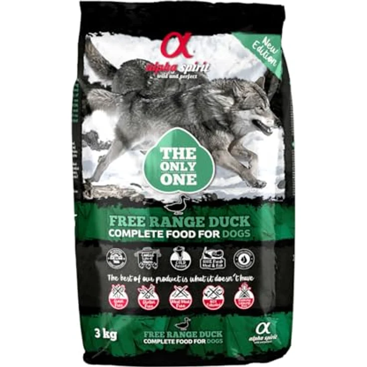 Alpha Spirit 4204503, Trockenfutter für Hunde, mit 85% frischem Entenfleisch, glutenfrei und getreidefrei, 3 kg – Bild 2