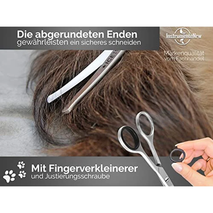 InstrumenteNrw Exklusive Fellschere Pfotenschere gebogen, 16 cm mit Mikroverzahnung für präzisen Schnitt – Bild 5