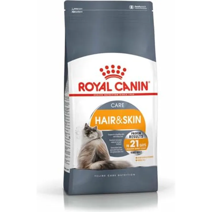 Royal Canin Hair und Skin Care, Katzenfutter 4 kg mit Omega-3-Fettsäuren zur Fellpflege und Hautunterstützung