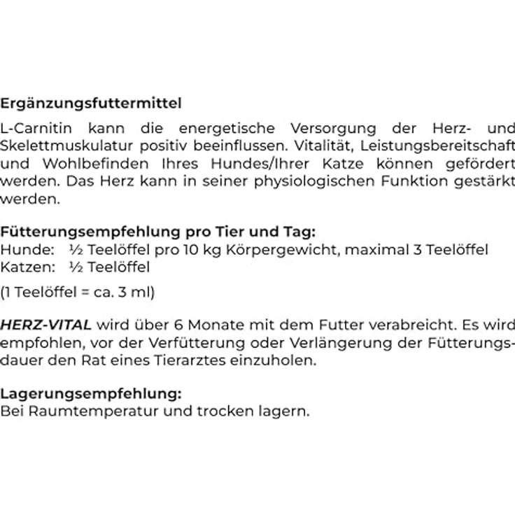 Canina Herz-Vital, 100 ml Hundezusatzfutter zur Unterstützung der Herzfunktion mit Weißdornextrakt und L-Carnitin – Bild 2