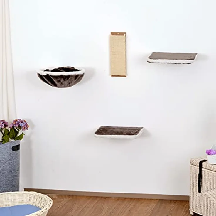 Silvio Design 21877.102 Katzen-Kletterwand 4-teilig dkgrau-hlgrau, 3600 g
