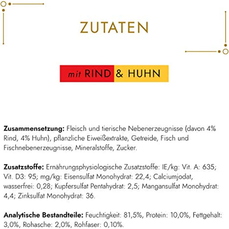 GOURMET Gold Feine Komposition, Katzen-Nassfutter mit Rind und Huhn, 12x85g – Bild 4