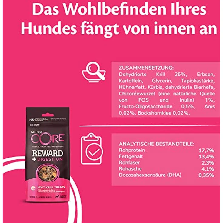 Wellness CORE Reward+ Krill, getreidefreie Hundeleckerli zur Belohnung, 170g, fördert gesunde Verdauung und Wohlempfinden – Bild 5