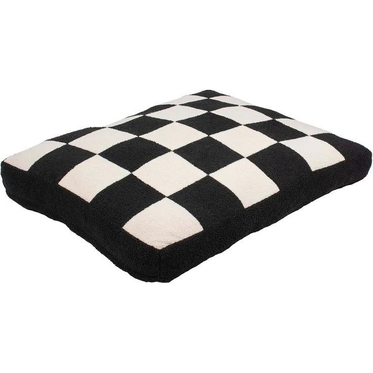 Coockoo Hundekissen Cozy Block, entspannte Ruheoase für Hunde, schwarz/weiß, S - 60x50x10 cm