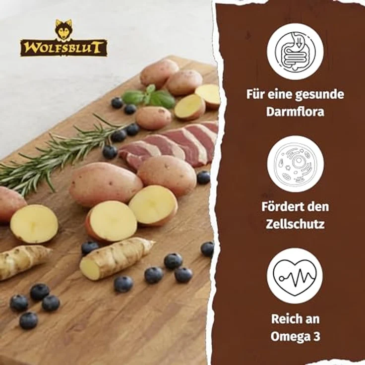 Wolfsblut Wild Duck Senior, Hunde-Trockenfutter 12,5 kg, getreidefrei mit Ente, Kartoffeln und Superfoods für ausgewachsene Hunde ab 7 – Bild 6