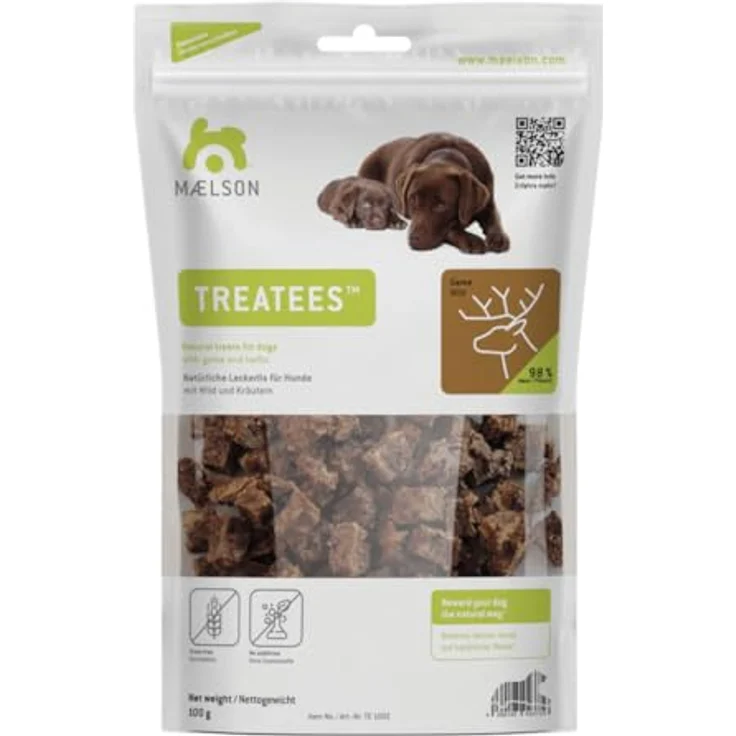 Maelson Treatees Wild Hundeleckerlis, 100 g - Monoprotein, getreidefrei, 100% natürliche Zutaten, hergestellt in Deutschland – Bild 1