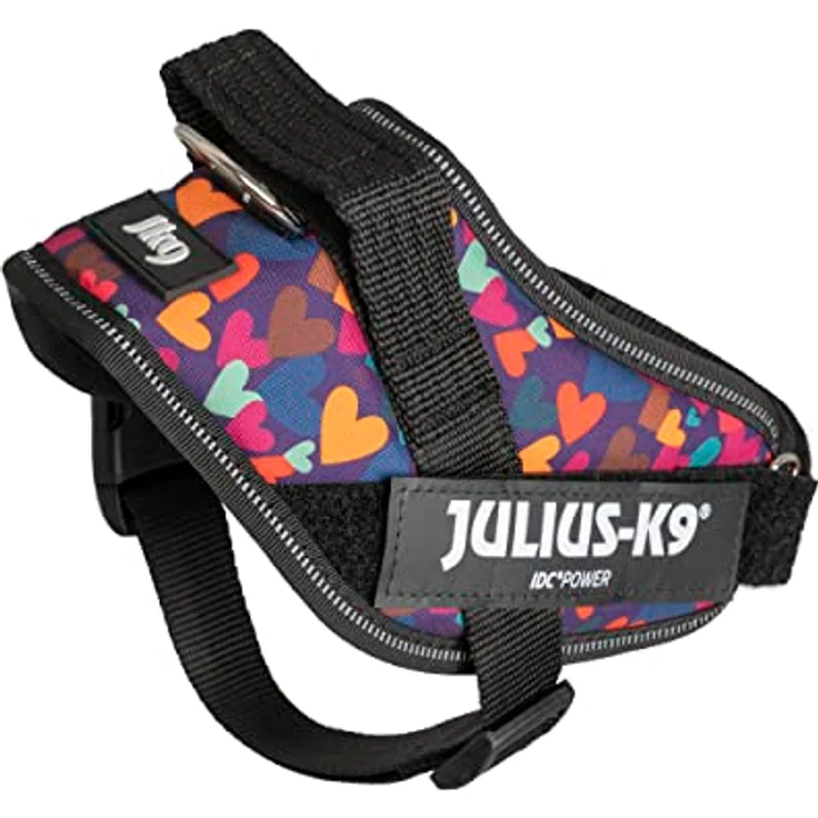 JULIUS K-9 IDC Powergeschirr, Größe S/Mini, Mixed Heart, reflektierende Elemente, stabile Konstruktion, austauschbare Klett-Patches – Bild 4