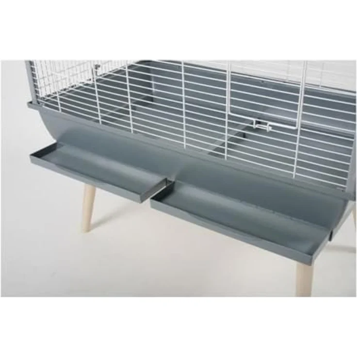 Zolux Neo Jili Vogelkäfig für Wellensittiche, grau, L 78 x T 48 x H 112 cm, langlebig und hochwertig – Bild 4