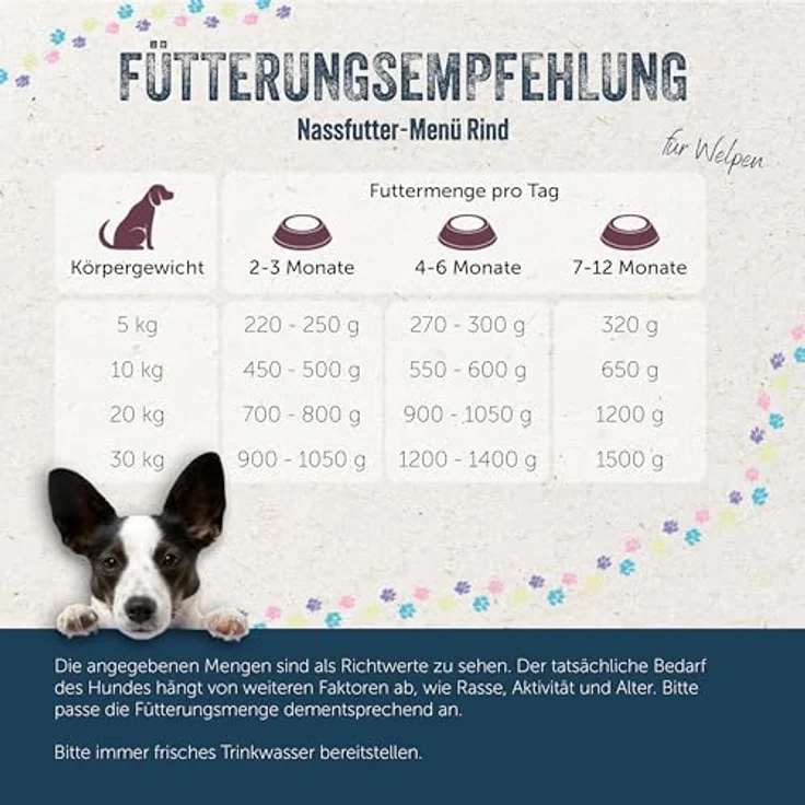 Lakefields Premium Welpenfutter Nass, Rind 61%, 6 x 400g, getreidefreies Hundefutter mit natürlichen Lebensmitteln, Äpfel, Zucchini & Karotten, schonend gegart – Bild 5