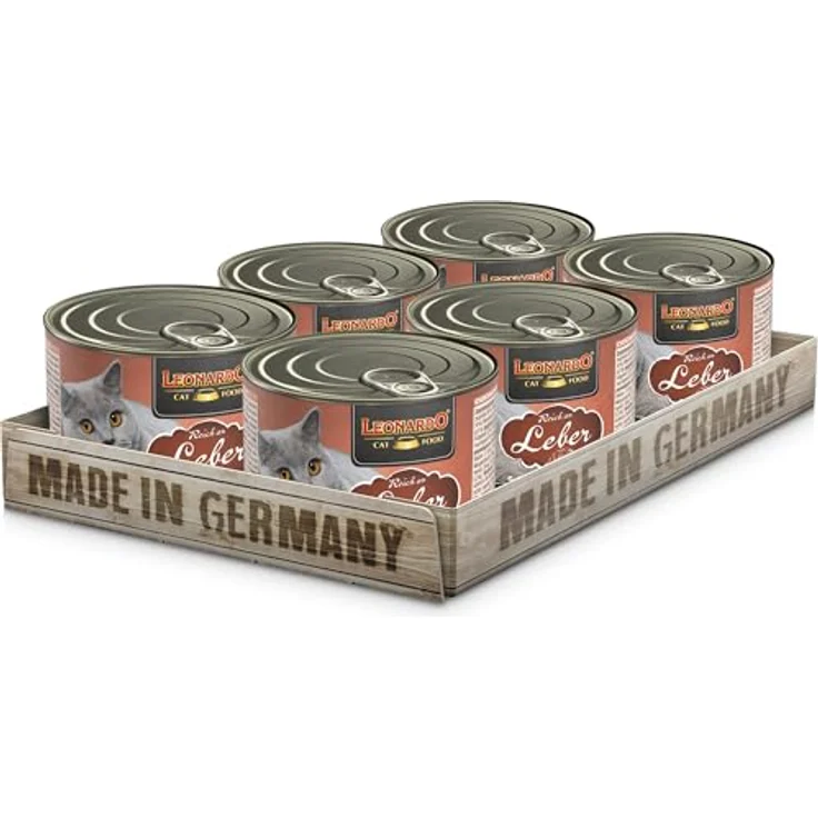LEONARDO Nassfutter Leber, Getreidefreies Feuchtfutter für Katzen, 6x200g Alleinfutter in hochwertiger Qualität – Bild 1