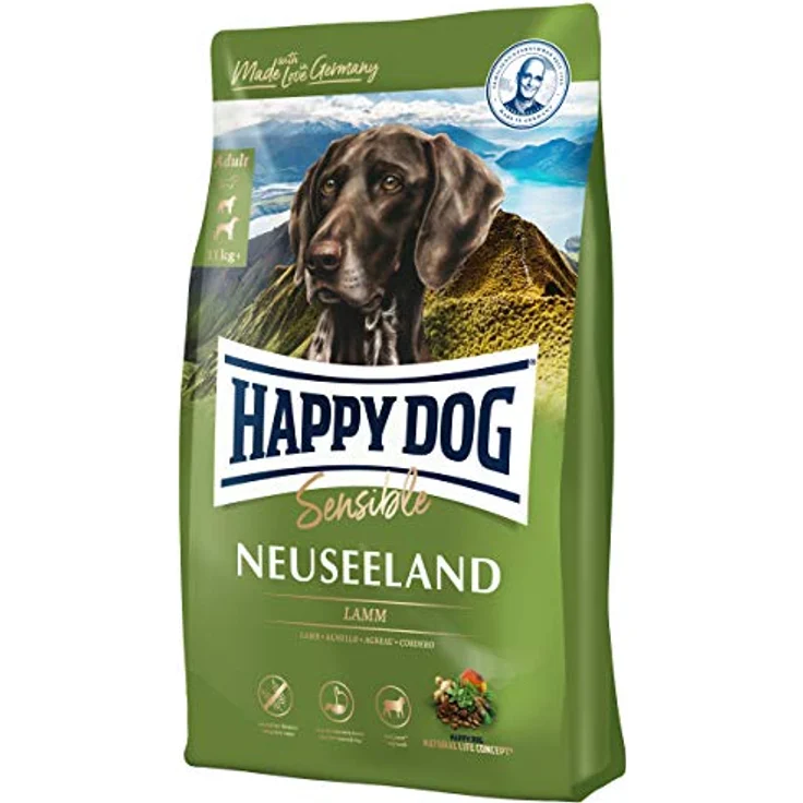 Happy Dog Neuseeland Sensible Trockenfutter für Hunde, Adult, mit Lamm, weizenfrei, 4 kg – Bild 4