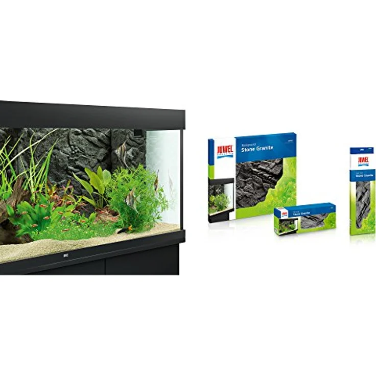 Juwel Aquarium Background Stone Granite, Strukturrückwand mit granitfarbener Felswand, modular erweiterbar, einfach zu montieren, meerwassergeeignet – Bild 3