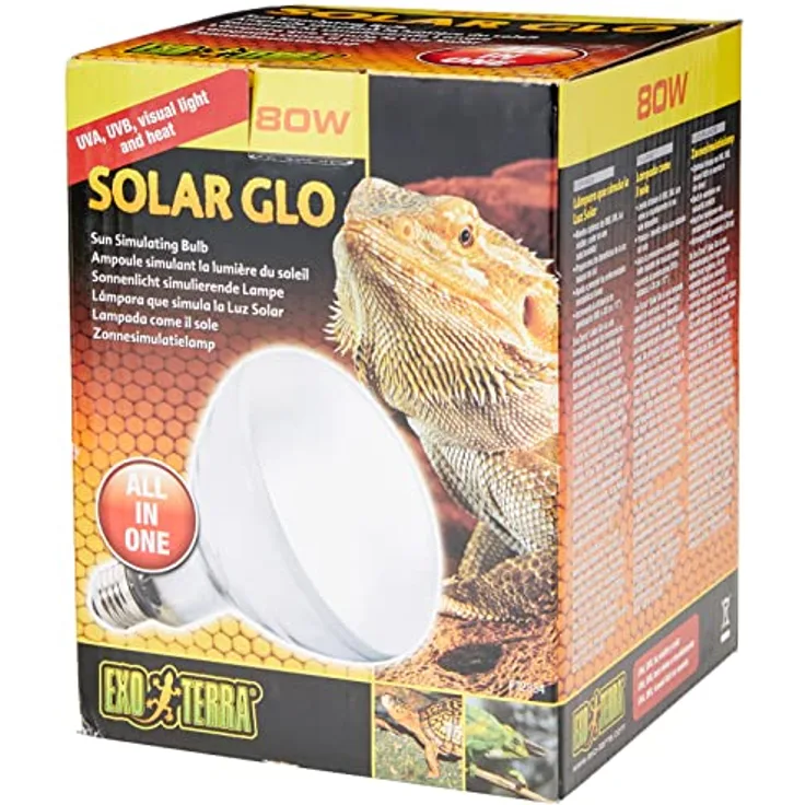 Exo Terra Solar Glo, Sonnenlicht simulierende Lampe, 80W E27, hohe UVB- und UVA-Strahlung, 1 Stück