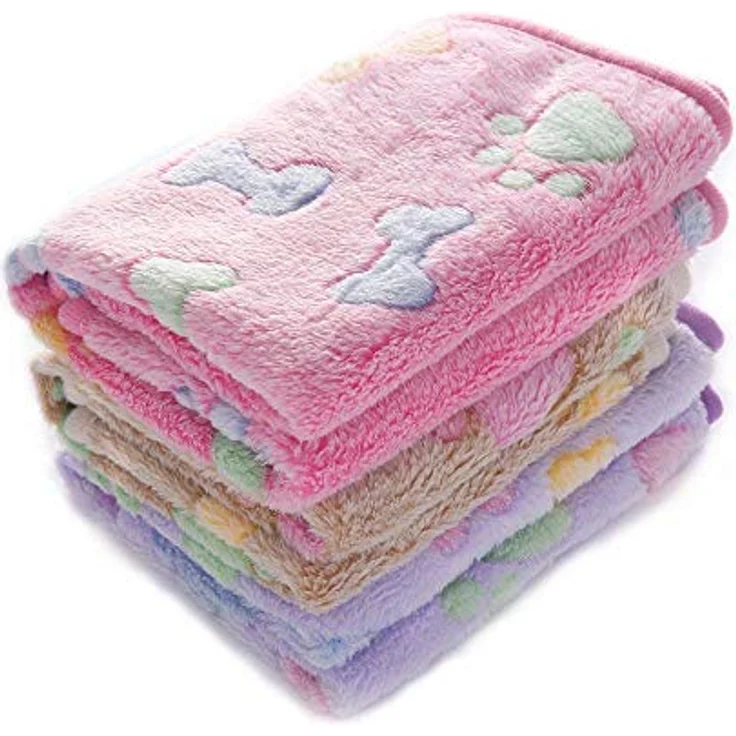 luciphia Hundedecke Katzendecke 3er Set, waschbar, flauschige Fleece-Decken für kleine und mittlere Hunde und Katzen, 104 x 76 cm, in verschiedenen Farben – Bild 1
