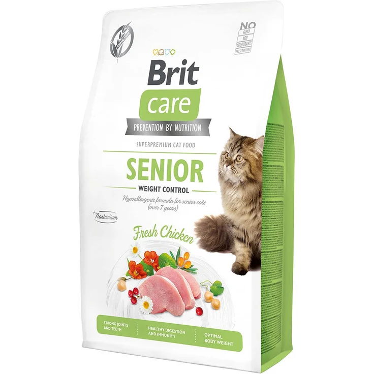 Brit Care GF Senior Weight Control, 2kg Katzen-Trockenfutter für ältere und steriliserte Katzen