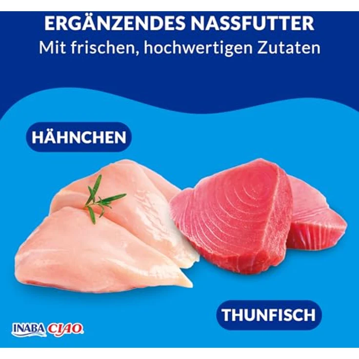 INABA Ciao Broth Katzen-Nassfutter, Ohne Getreide und Zucker, 15% Hühnerfleisch & 15% Thunfisch, 40 g (1er Pack), Hochwertige Zutaten, Kalorienarm – Bild 2