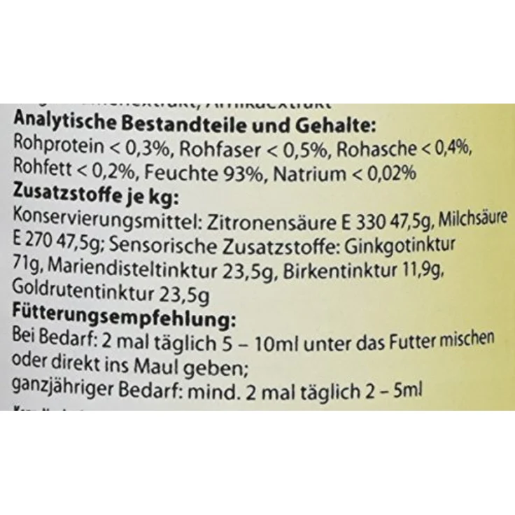 cdVet EquiGreen Toxisan 500ml, Ergänzungsfuttermittel zur Unterstützung von Leber und Nieren für stoffwechselempfindliche Pferde und Ponys, naturbelassen – Bild 4