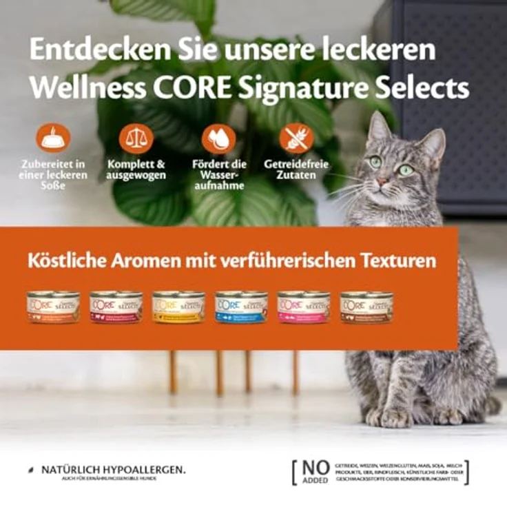 Wellness CORE Signature Selects Chunky Selection Mix, 8 x 79 g, Premium Nassfutter für Katzen in Sauce, getreidefrei, ohne Zuckerzusatz, hoher Fleischanteil – Bild 3