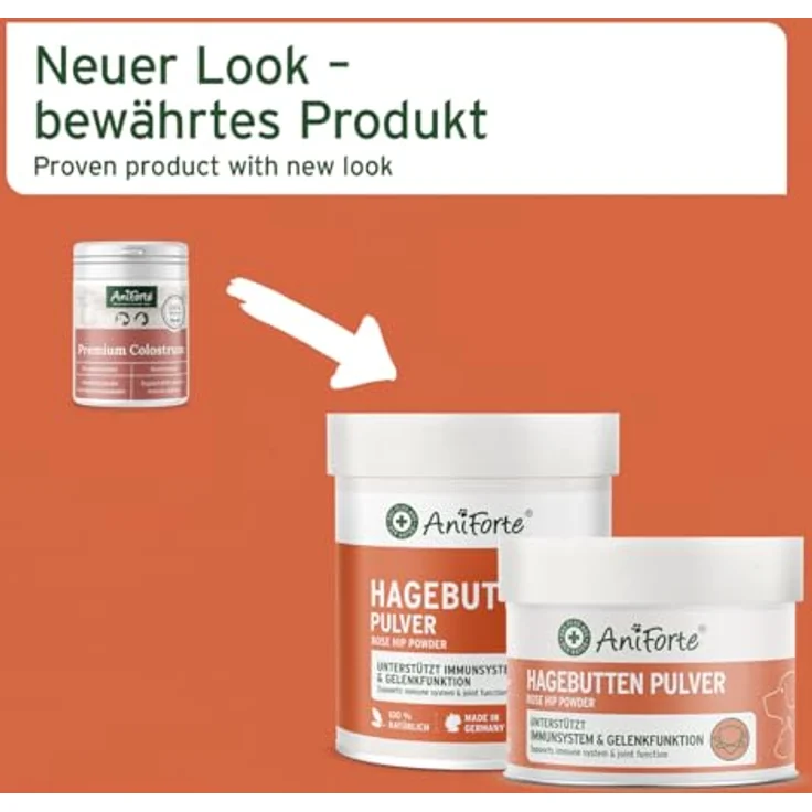 AniForte Hagebuttenpulver 250 g, 100% natürliches Ergänzungsfutter mit hohem Vitamin C-Gehalt zur Unterstützung von Gelenkfunktion und Immunsystem für Hunde und Katzen – Bild 7