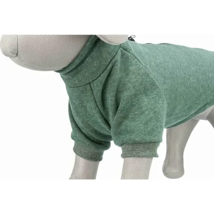 Trixie Citystyle Hundepullover Amsterdam, Sweatshirt für Hunde in Donkergroen, mit 2-Wege-Reißverschluss und warmer Innenseite, Größe L – Bild 8