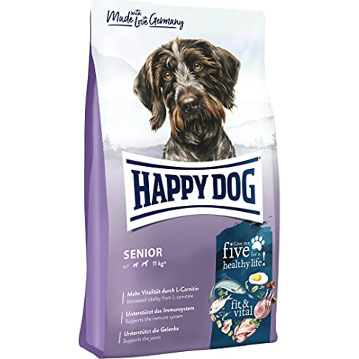 Happy Dog fit & vital Senior, 12 kg Hundefutter für ältere Hunde, mit L-Carnitin, ohne Gentechnik, weizenfrei – Bild 1