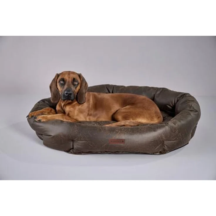 Wolters Tierbett Vintage Hundekörbchen braun, gemütlicher Schlafplatz im Vintage-Look, pflegeleicht und waschbar – Bild 3