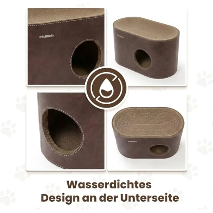 PetRhein 3-in-1 Kratzbrett für Katzen, multifunktionale Katzenhöhle mit hoher Stabilität, Weiß/Beige – Bild 5