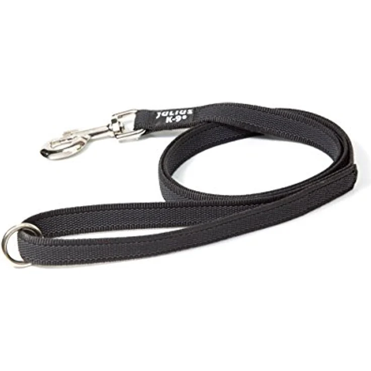 JULIUS K-9 IDC Color & Gray gumierte Leine, 14 mm x 1,2 m, strapazierfähig, mit Schlaufe und O-Ring, Schwarz-Grau – Bild 4