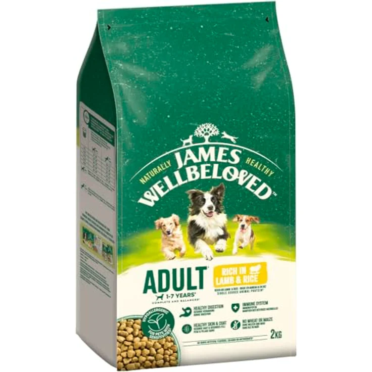 James Wellbeloved 2kg Hund Trockenfutter Lamm & Reis, hypoallergen mit natürlichen Inhaltsstoffen und präbiotischen Ballaststoffen für gesunde Verdauung – Bild 2