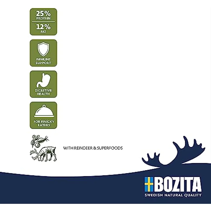 Bozita Hundefutter Original Adult Flavour Plus Rentier, 3 kg weizenfreies Trockenfutter für übergewichtige und weniger aktive Hunde, ausgewogene Ernährung – Bild 4