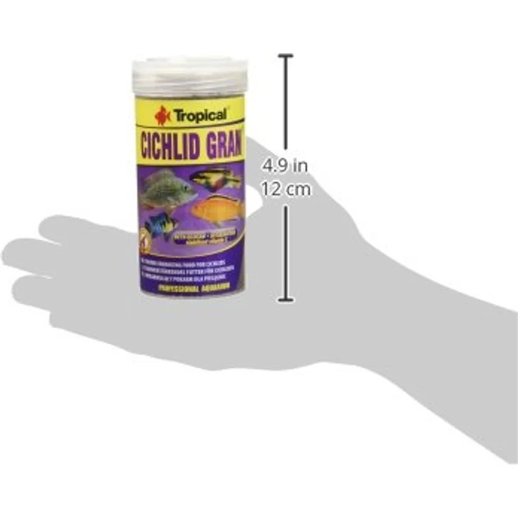 Tropical Cichlid Gran, 250 ml - Proteinreiches, Farbverstärkendes Granulatfutter mit Vitamin C und natürlichen Carotinoiden – Bild 3
