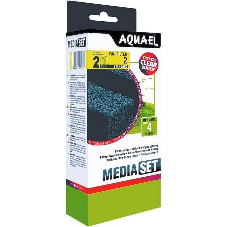 Aquael Aquariumfilter Filterschwamm, für Fan 2 Plus, effiziente mechanische und biologische Filtration, 2 Stück