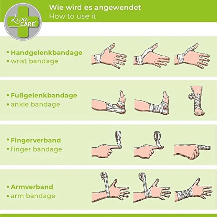 LisaCare Verband selbstklebend, Pflaster für Hunde, 3er-Set mit Pfoten Motiv, 5cm x 4,5m, atmungsaktives, rutschfestes und wasserfestes Verbandsmaterial – Bild 4