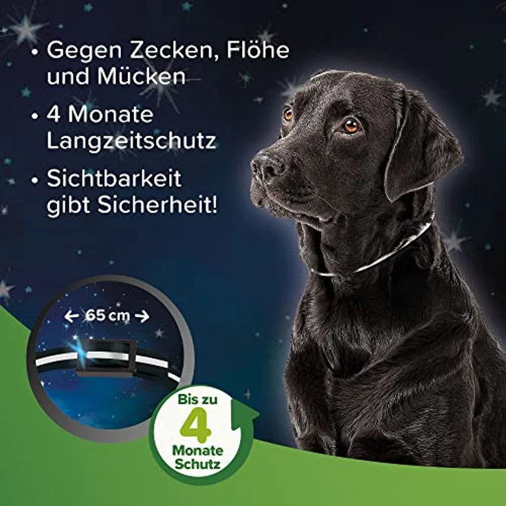 Beaphar Zecken- und Flohschutz Halsband reflektierend für Hunde, 65cm, wetterfest, 4 Monate Schutz – Bild 4