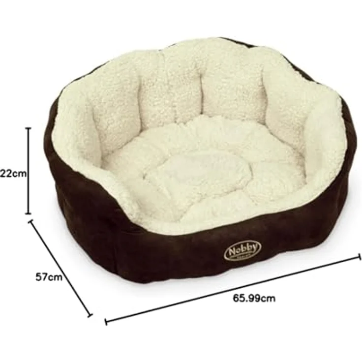 Nobby Komfort Bett TAIKA braun-wollweiß 65 x 57 x 22 cm – Bild 4