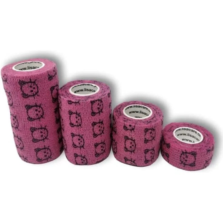 LisaCare Adhesive Bandage 4er-Set, schmutz- und wasserabweisende Pflaster, elastisch und rückstandslos abziehbar, Hund Pfoten Tape Set (Katze rosa) – Bild 2