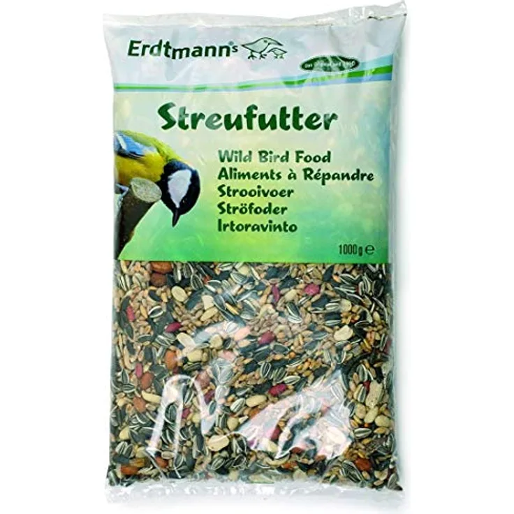Erdtmanns Streufutter 1000 g, hochwertiges Vogelfutter für eine vielfältige Vogelanlockung