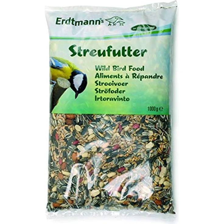 Erdtmanns Streufutter 1000 g, hochwertiges Vogelfutter für eine vielfältige Vogelanlockung