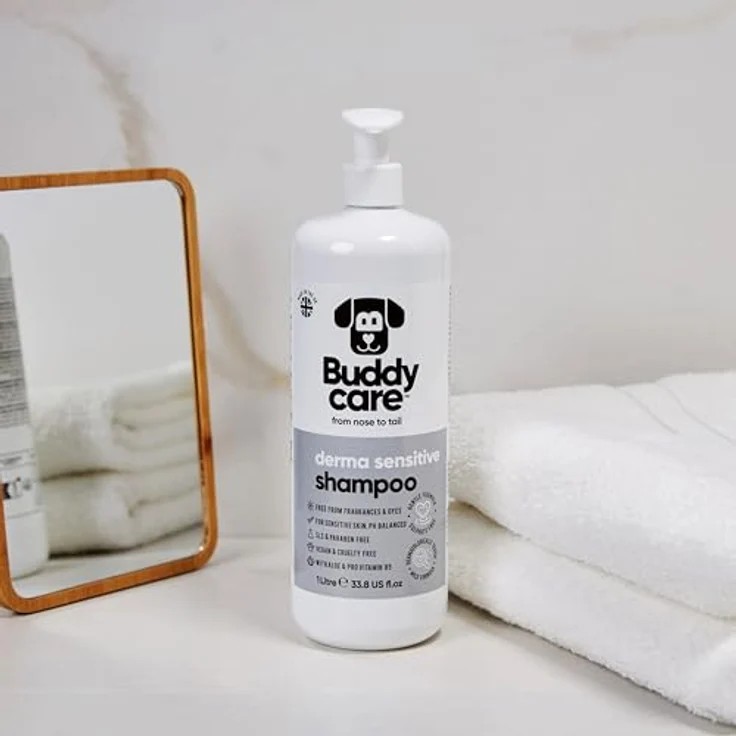 Buddycare Derma Sensitive Shampoo, Hundeshampoo für empfindliche Haut mit Aloe Vera und Pro-Vitamin B5, 1L – Bild 2