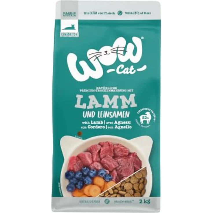 WOW Cat Senior Lamm, 2 kg Premium-Trockennahrung für Katzen ab 10 Jahren, ohne Getreide, reich an Lammfleisch – Bild 1