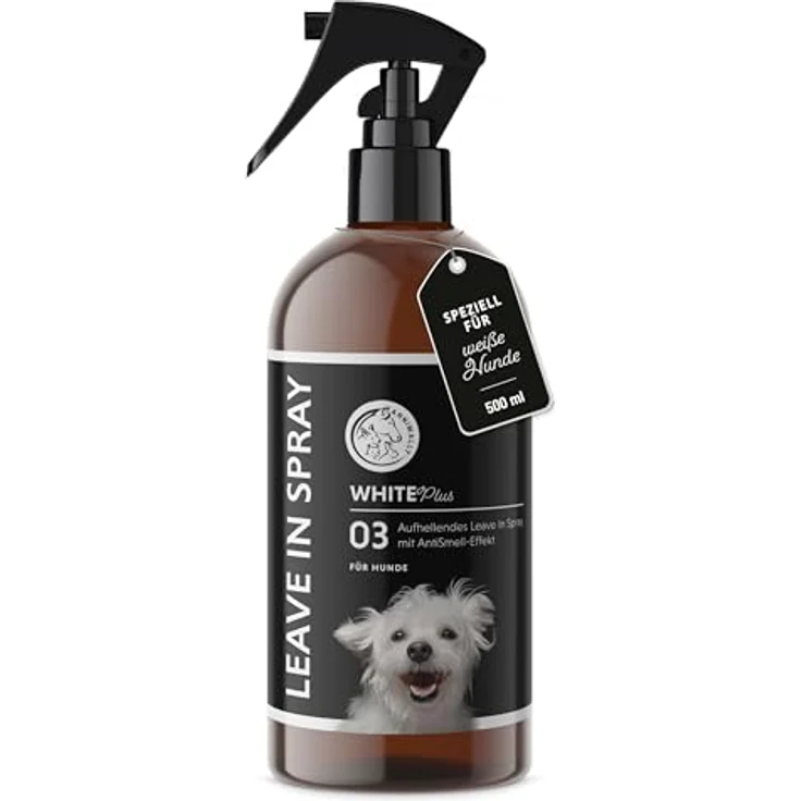 Annimally White Plus Leave-In Spray, Natürliche Kämmhilfe & Glanzspray mit Anti-Gelb Effekt, ph-neutrales Kämmspray für weiße Hunde, 500 ml – Bild 1