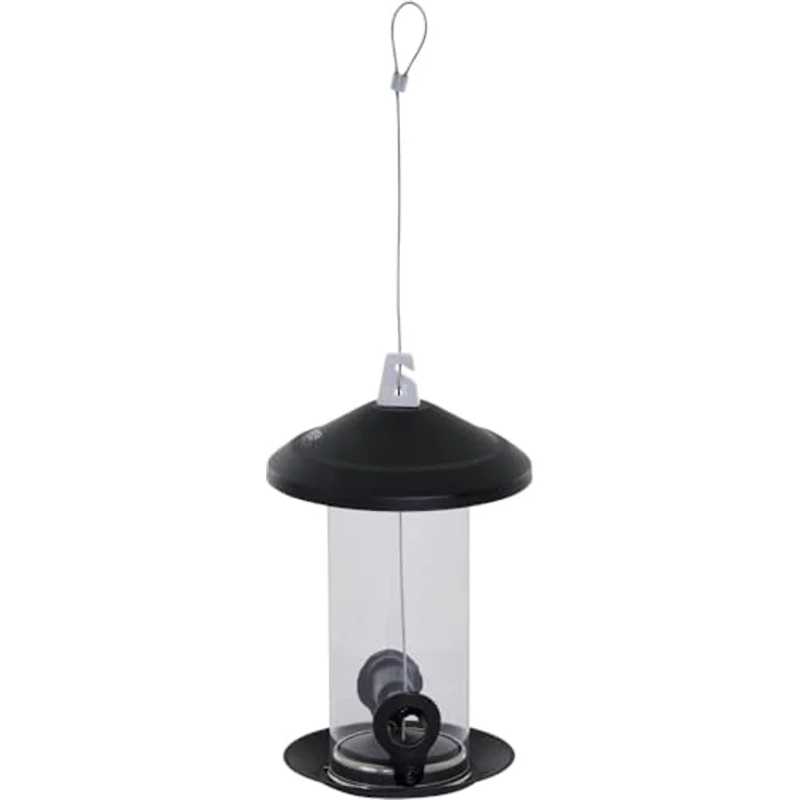 Siena Garden Futtersäule Stahl-Serie, bruchsichere Kunststoffröhre für die saubere Fütterung von Wildvögeln – Bild 1