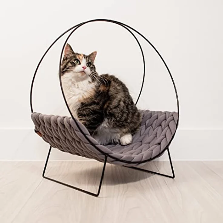 EBI D&D Home Quincy, elegantes erhöhtes Hundebett + Katzenbett aus Korbgeflecht, 34x46 cm – Bild 5