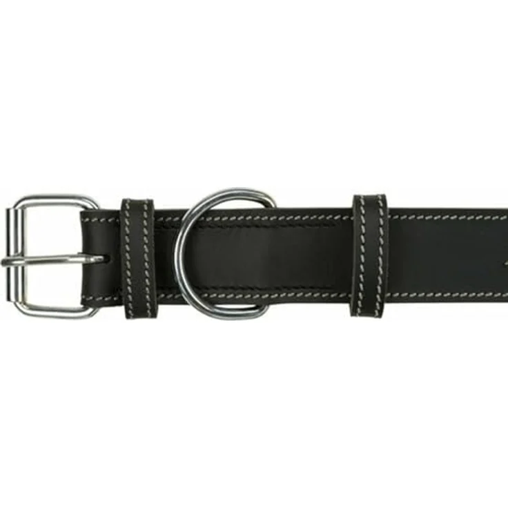 TRIXIE Heartbeat Lederhalsband, geöltes Leder, S-M 34-40 cm, 30 mm, D-Ring für sicheren Leinenanschluss – Bild 4