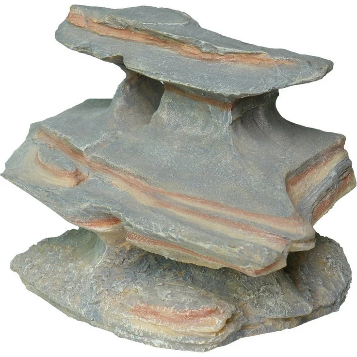 HOBBY Aquariendeko Sunset Rock 2, Dekoration für Aquarium und Terrarium, rötlich-grau, natürliche Felsenoptik mit Versteckmöglichkeiten