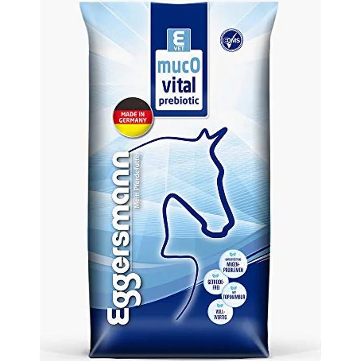 Eggersmann Mein Pferdefutter E-Vet mucOvital prebiotic, getreidefreies Müsli zur Unterstützung von Verdauung & Darmflora für magenempfindliche Pferde, 20 kg